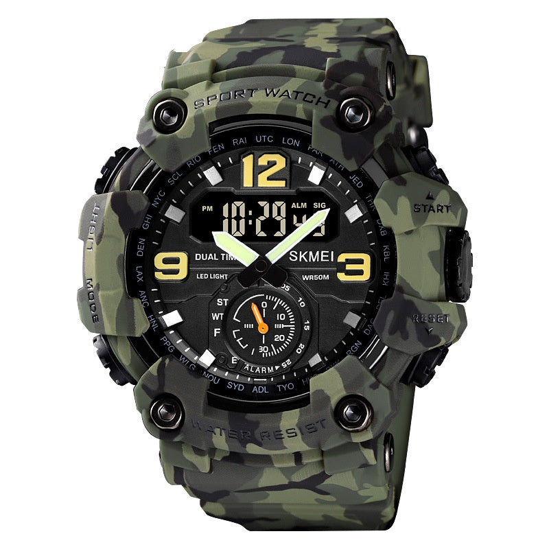 Outdoor Shockproof Plastic Men's Watch With Large Dial, Sports Digital Display, And Synchronized Electronic Watch