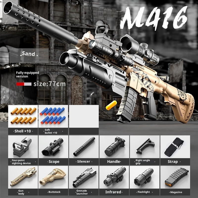 Children's Toy With Manual Bolt Throwing Shell Soft Bullet Gun