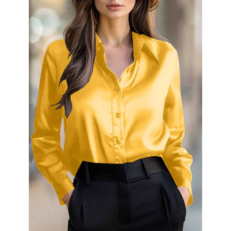 Elegant Long-sleeve Womens Blouse With A Refined