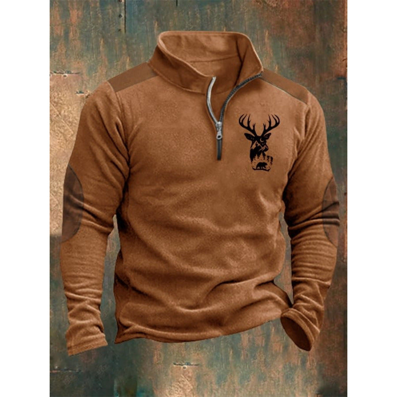 Men's Casual StandUp Collar Half Zip Pullover Sweater