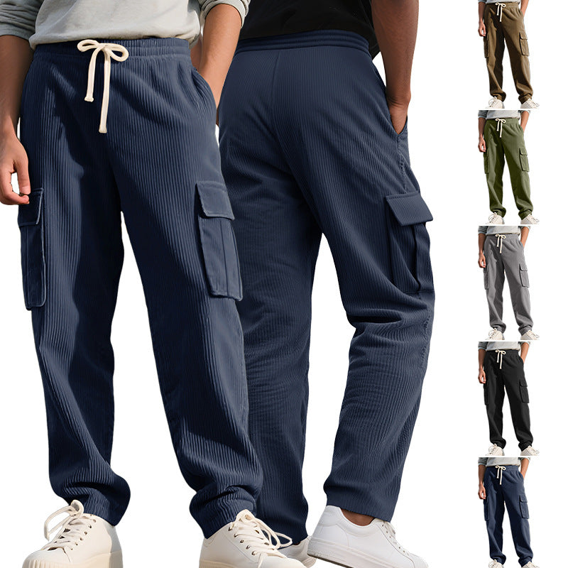 Retro Workwear Casual Corduroy Sweatpants For Men