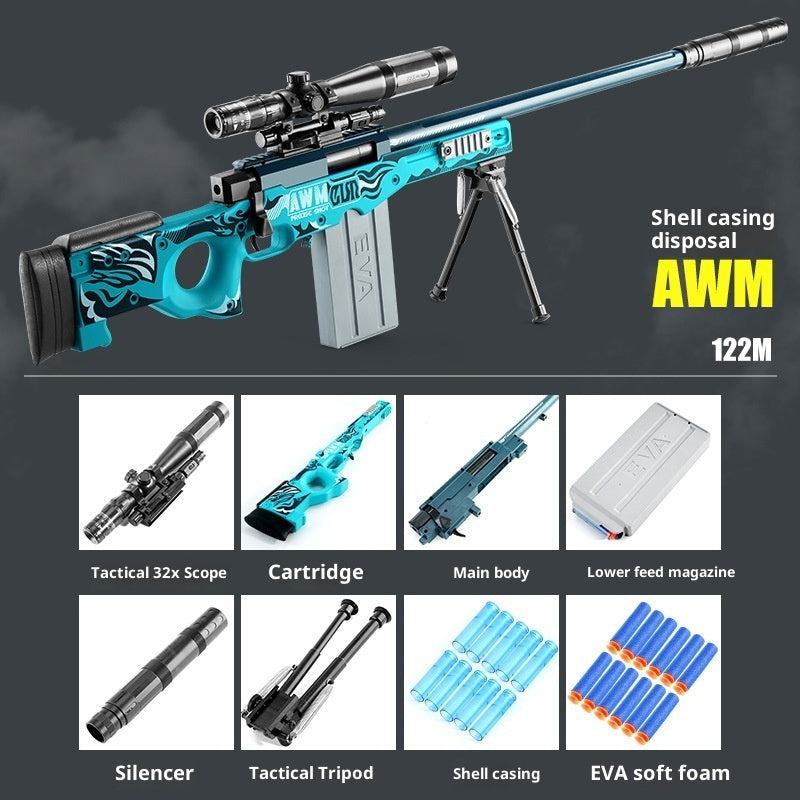 Jianfeng Large Throw Shell Pull Bolt Loaded Soft Bullet Gun Toy