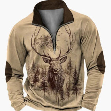 Men's Casual StandUp Collar Half Zip Pullover Sweater