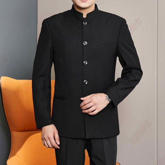 Mens Slim-Fit SpringAutumn Suit Jacket With Chinese Style