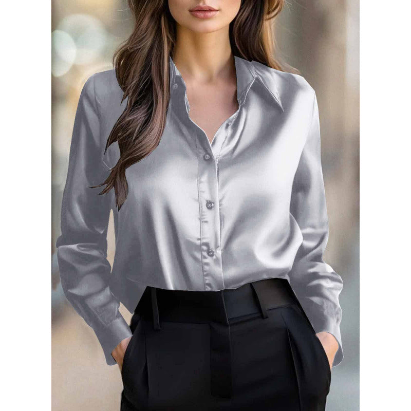 Elegant Long-sleeve Womens Blouse With A Refined