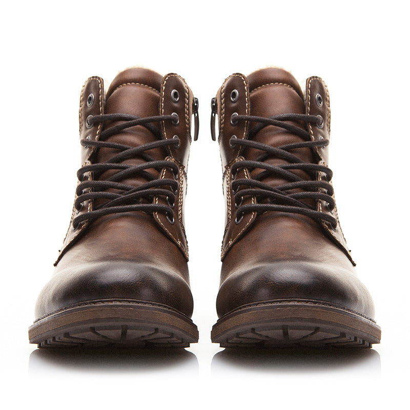Lace up retro snow boots