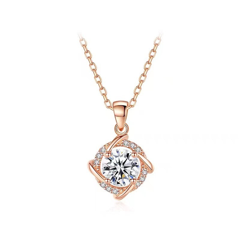 S925 Sterling Silver Windmill Moissanite Necklace