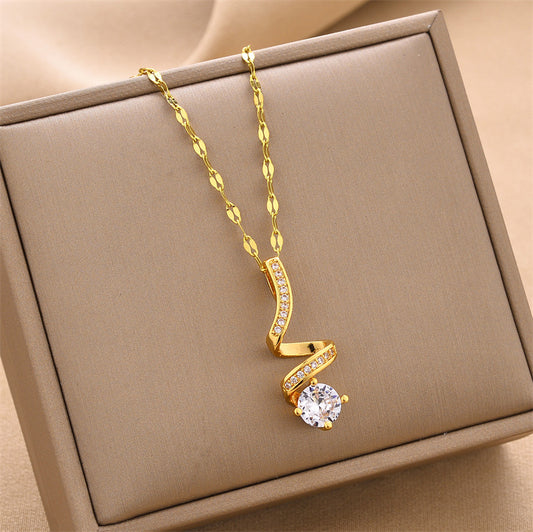 Necklace,stainless Steel,with Helix And Water Drop,Only Self-pickup Is Supported, And The Displayed Prices Are All Self-pickup Prices