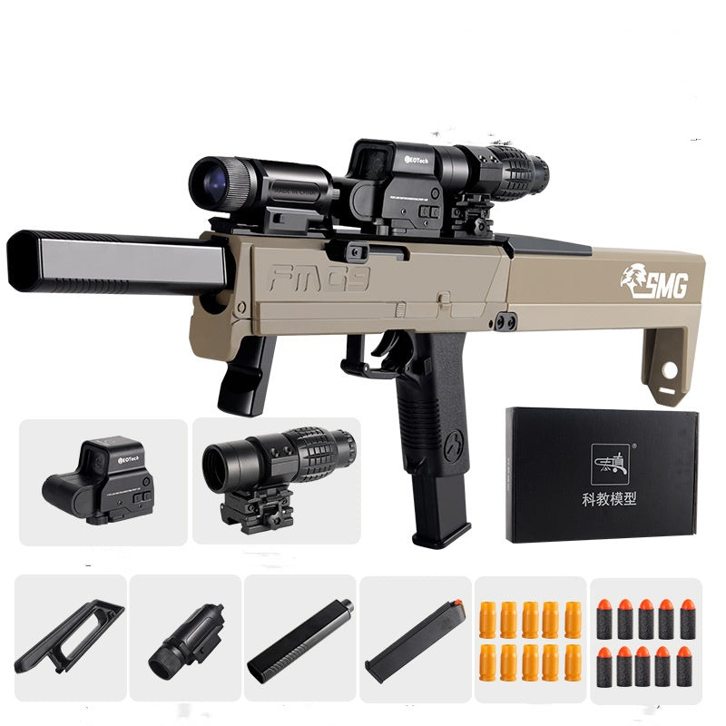 Fmg9 Folding Submachine Gun Manual Throwing Shell Soft Bullet Children Toy Gun