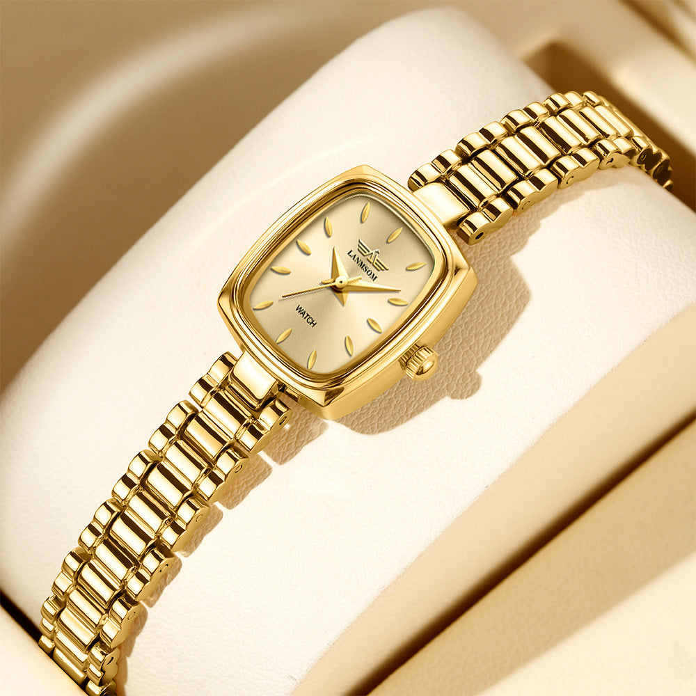 Niche Vintage Petite Gold Watch For Women