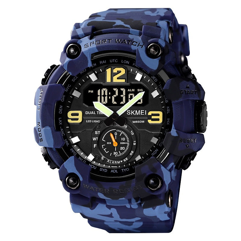 Outdoor Shockproof Plastic Men's Watch With Large Dial, Sports Digital Display, And Synchronized Electronic Watch