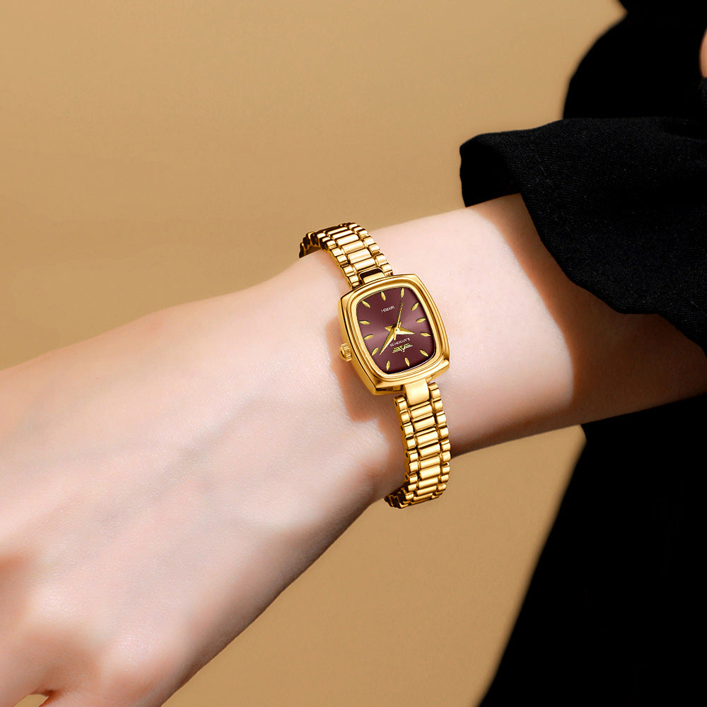 Niche Vintage Petite Gold Watch For Women
