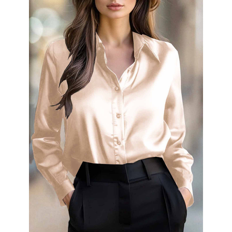 Elegant Long-sleeve Womens Blouse With A Refined