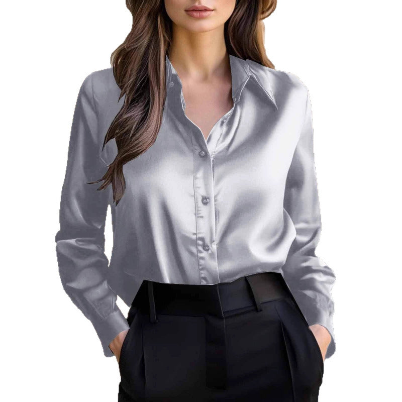Elegant Long-sleeve Womens Blouse With A Refined