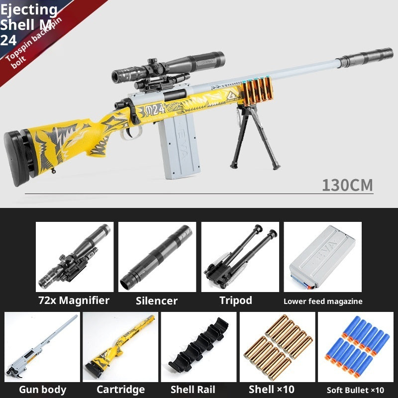 Jianfeng Large Throw Shell Pull Bolt Loaded Soft Bullet Gun Toy