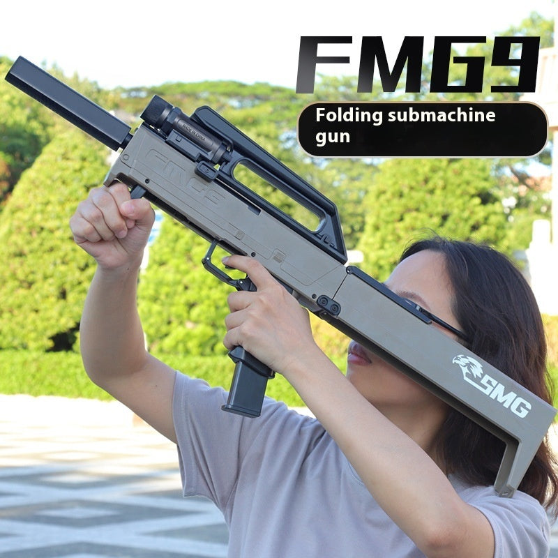 Fmg9 Folding Submachine Gun Manual Throwing Shell Soft Bullet Children Toy Gun