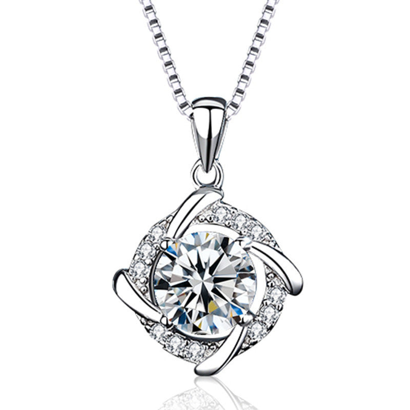 S925 Sterling Silver Windmill Moissanite Necklace