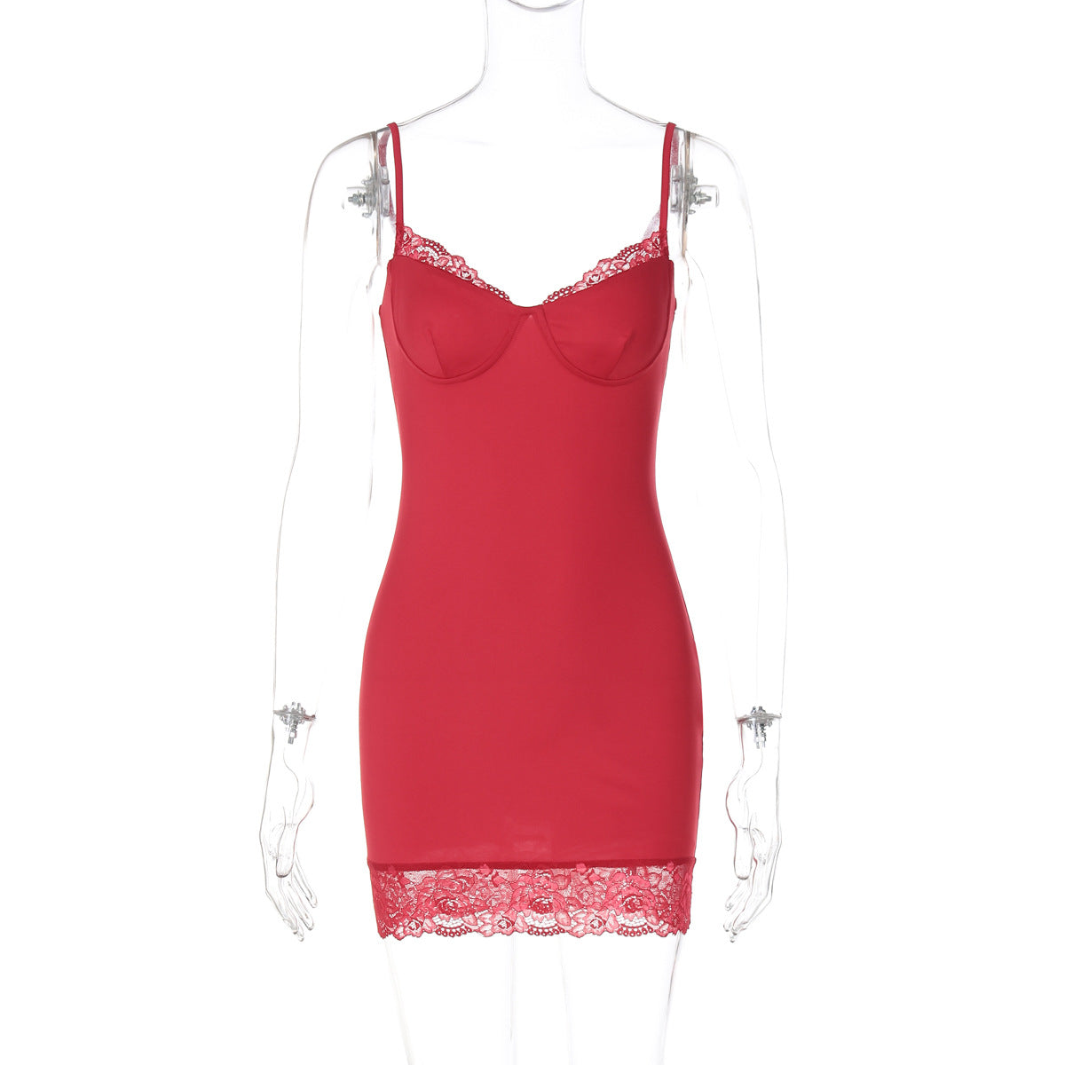 Womens Summer Sexy Spliced Lace Camisole Dress