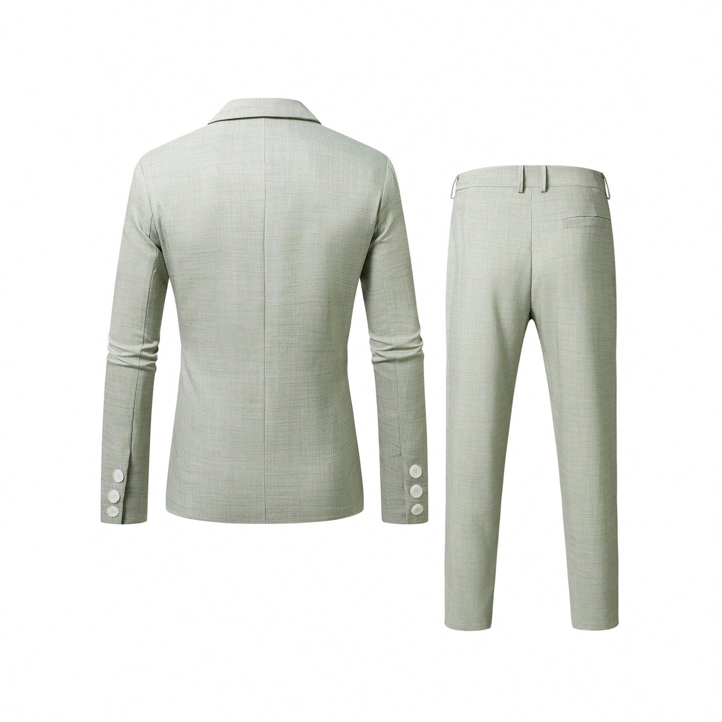 Mens Solid-Colored Business Suit Set