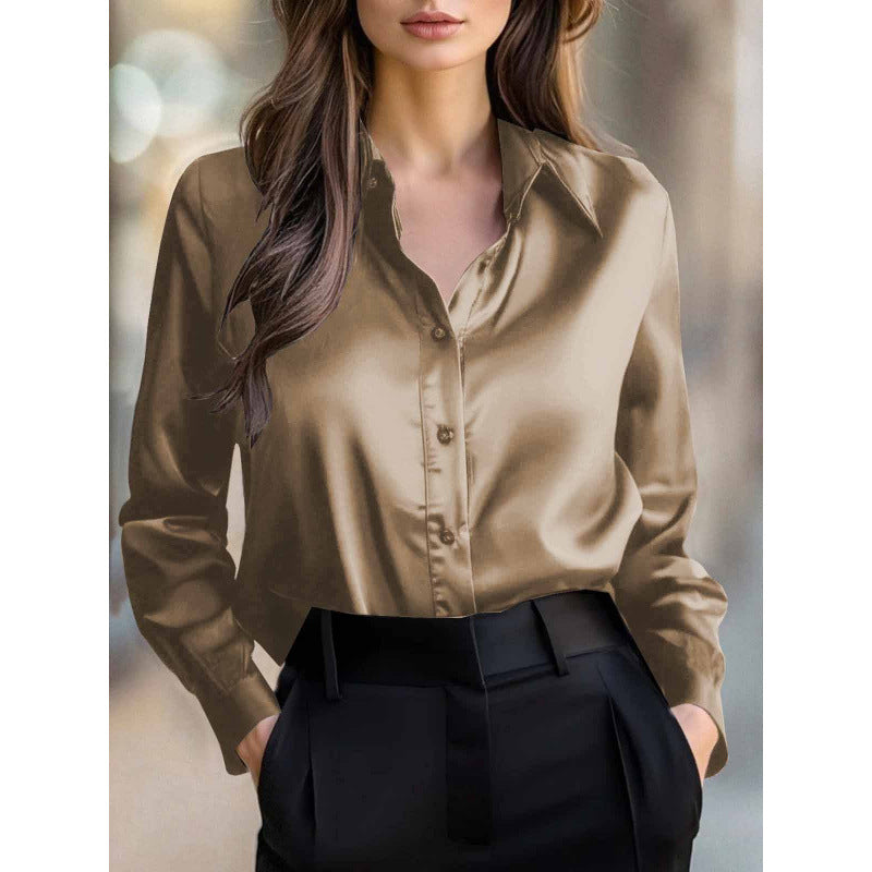 Elegant Long-sleeve Womens Blouse With A Refined