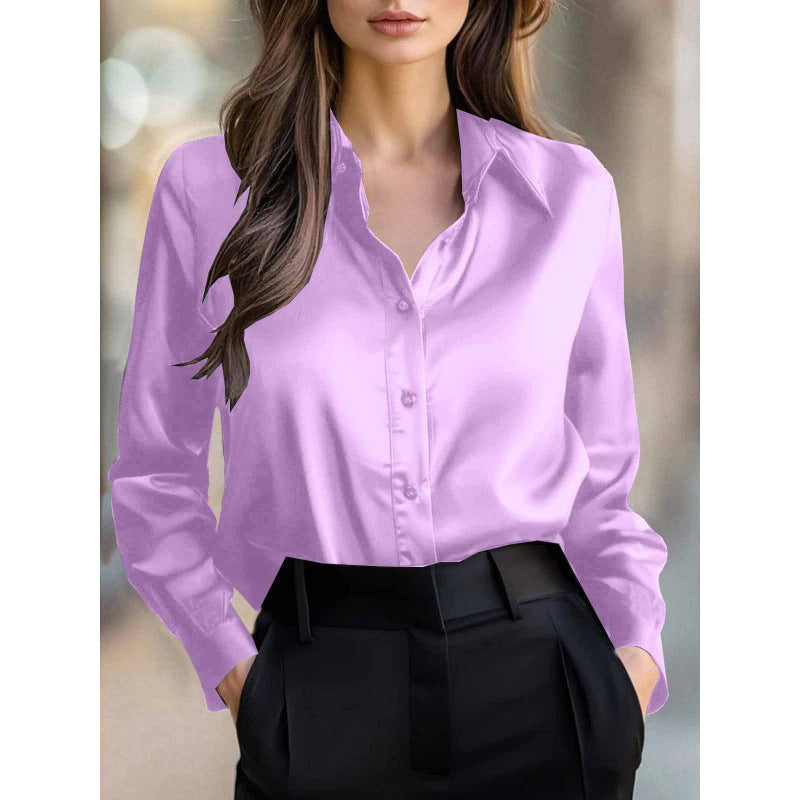 Elegant Long-sleeve Womens Blouse With A Refined