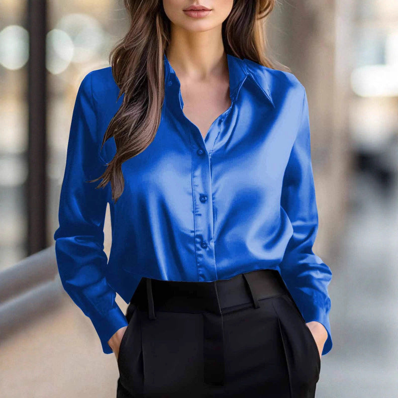 Elegant Long-sleeve Womens Blouse With A Refined