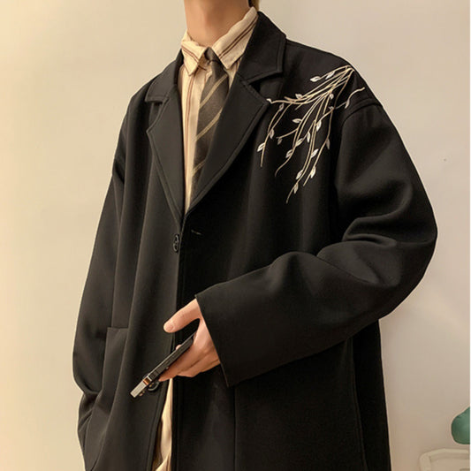 Mens Autumn Casual Stand-Up Collar Blazer