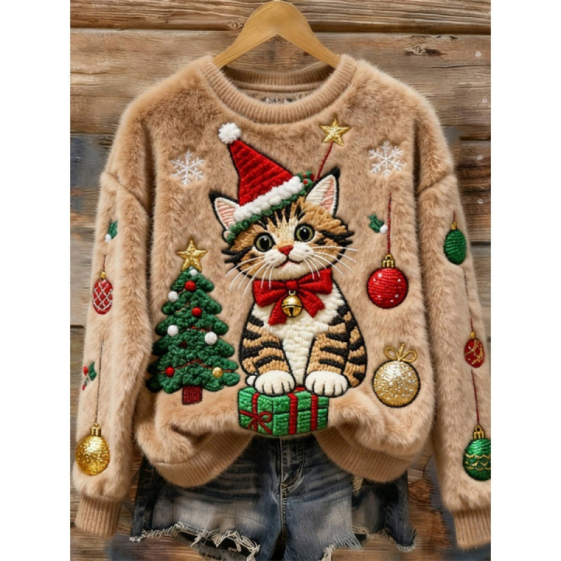 Christmas-themed Flannel Hoodie With Autumnwinter Prints