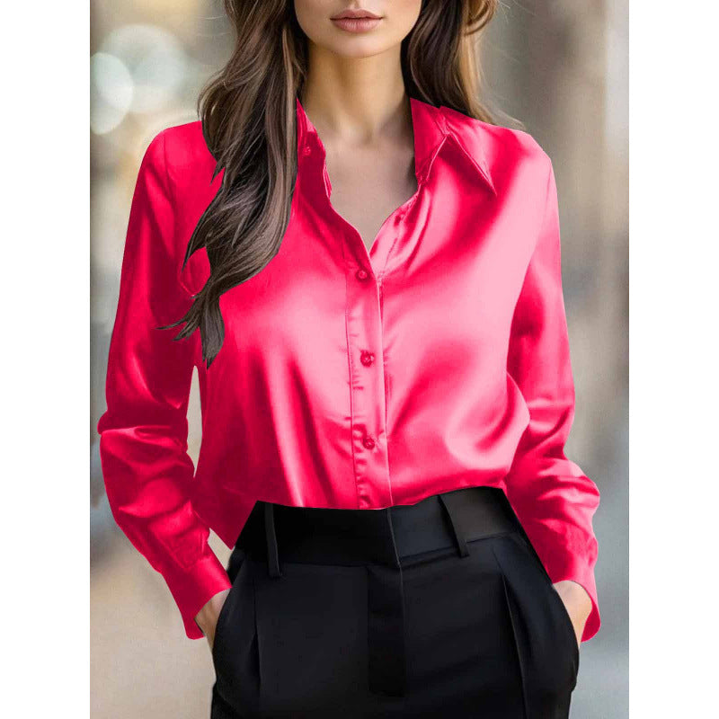 Elegant Long-sleeve Womens Blouse With A Refined