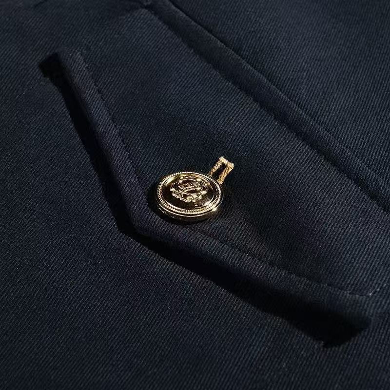 Men's Casual Lapel Top Single-breasted Solid-color Slim-fit Jacket