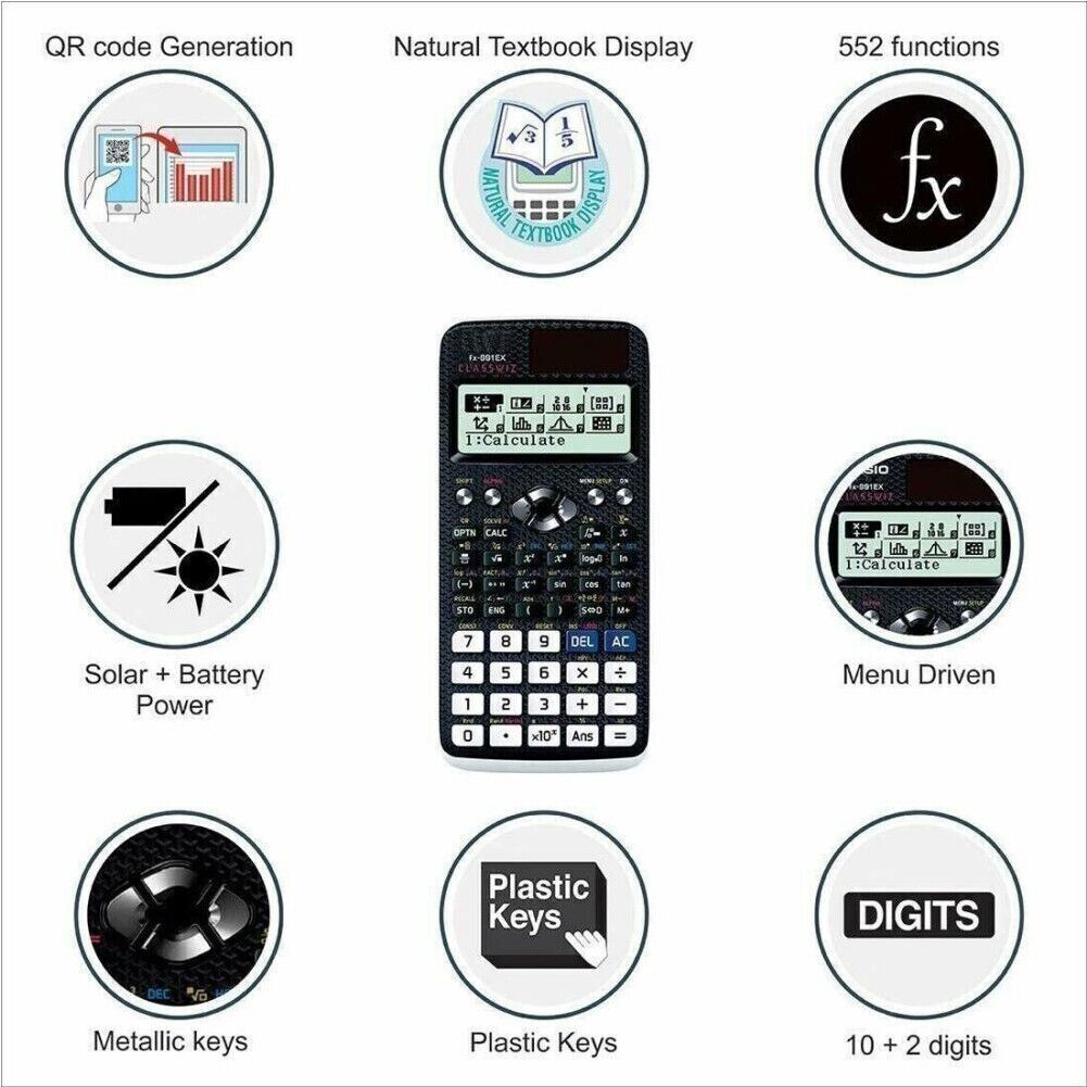 FX-991EX Classwiz Advanced Engineering Scientific Calculator 552 Functions