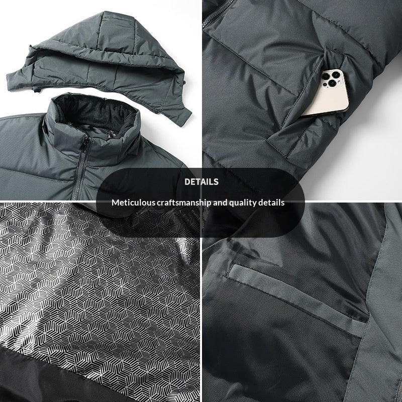 New Mens Graphene Cotton Jacket With A Detachable Hoodextra-thick And On-trend
