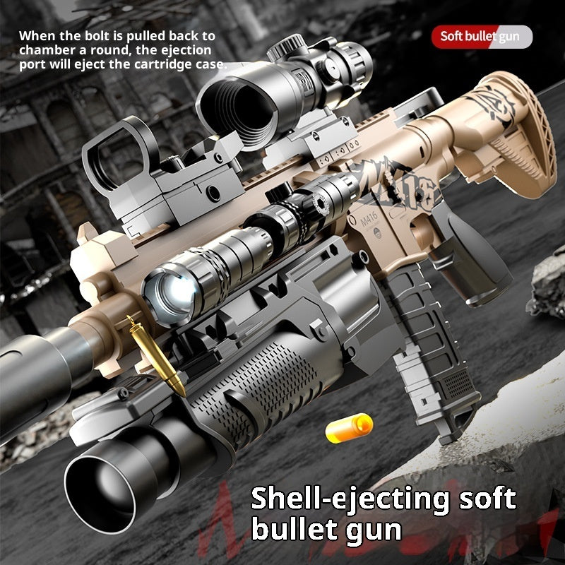 Children's Toy With Manual Bolt Throwing Shell Soft Bullet Gun
