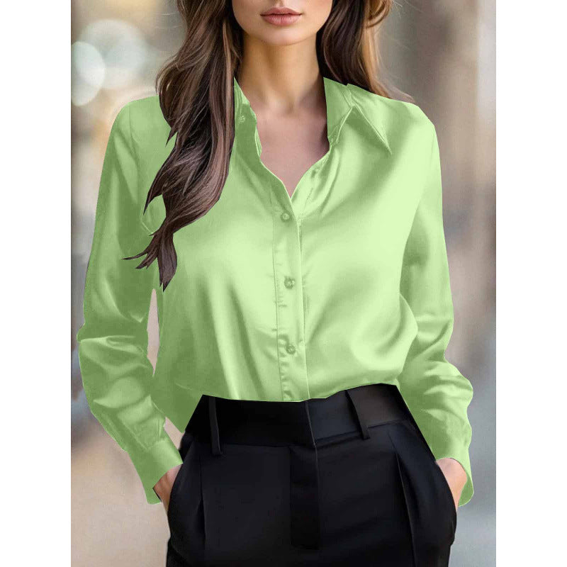 Elegant Long-sleeve Womens Blouse With A Refined