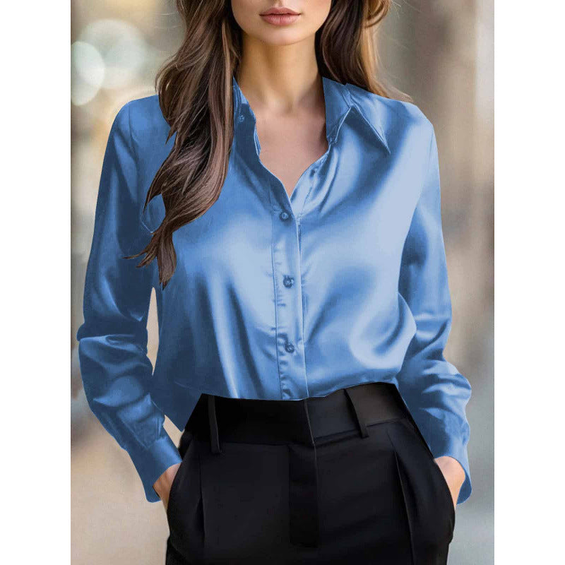 Elegant Long-sleeve Womens Blouse With A Refined