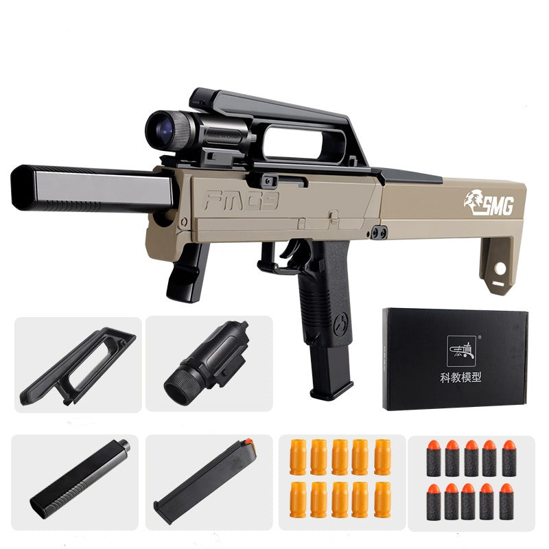 Fmg9 Folding Submachine Gun Manual Throwing Shell Soft Bullet Children Toy Gun