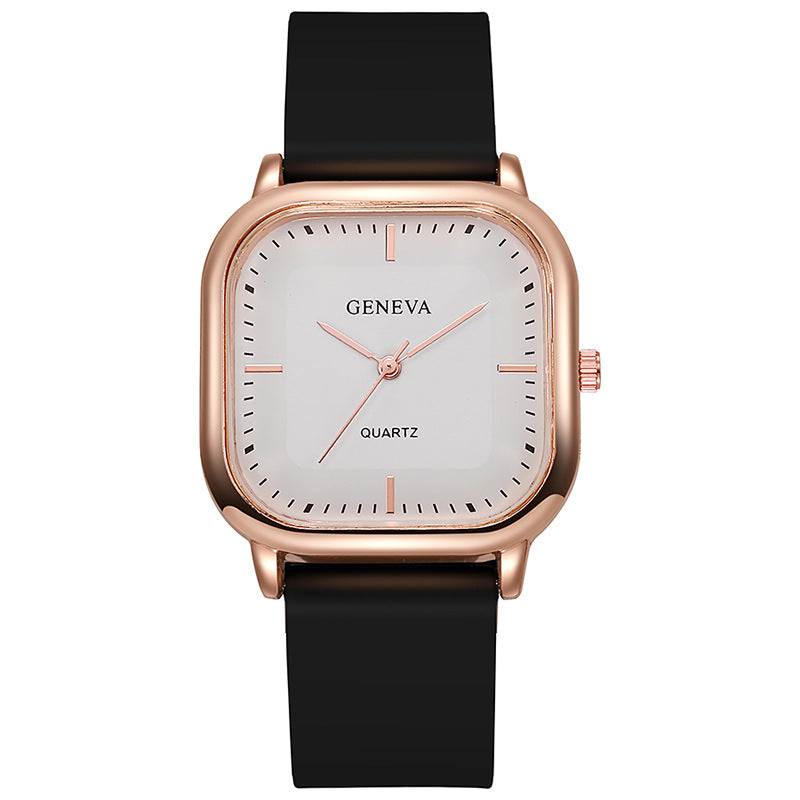 Women's Silicone Strap Fashionable Rose Gold Watch