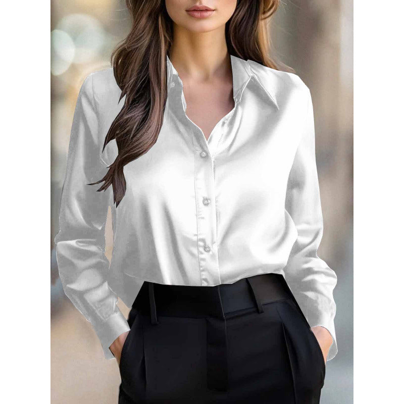 Elegant Long-sleeve Womens Blouse With A Refined