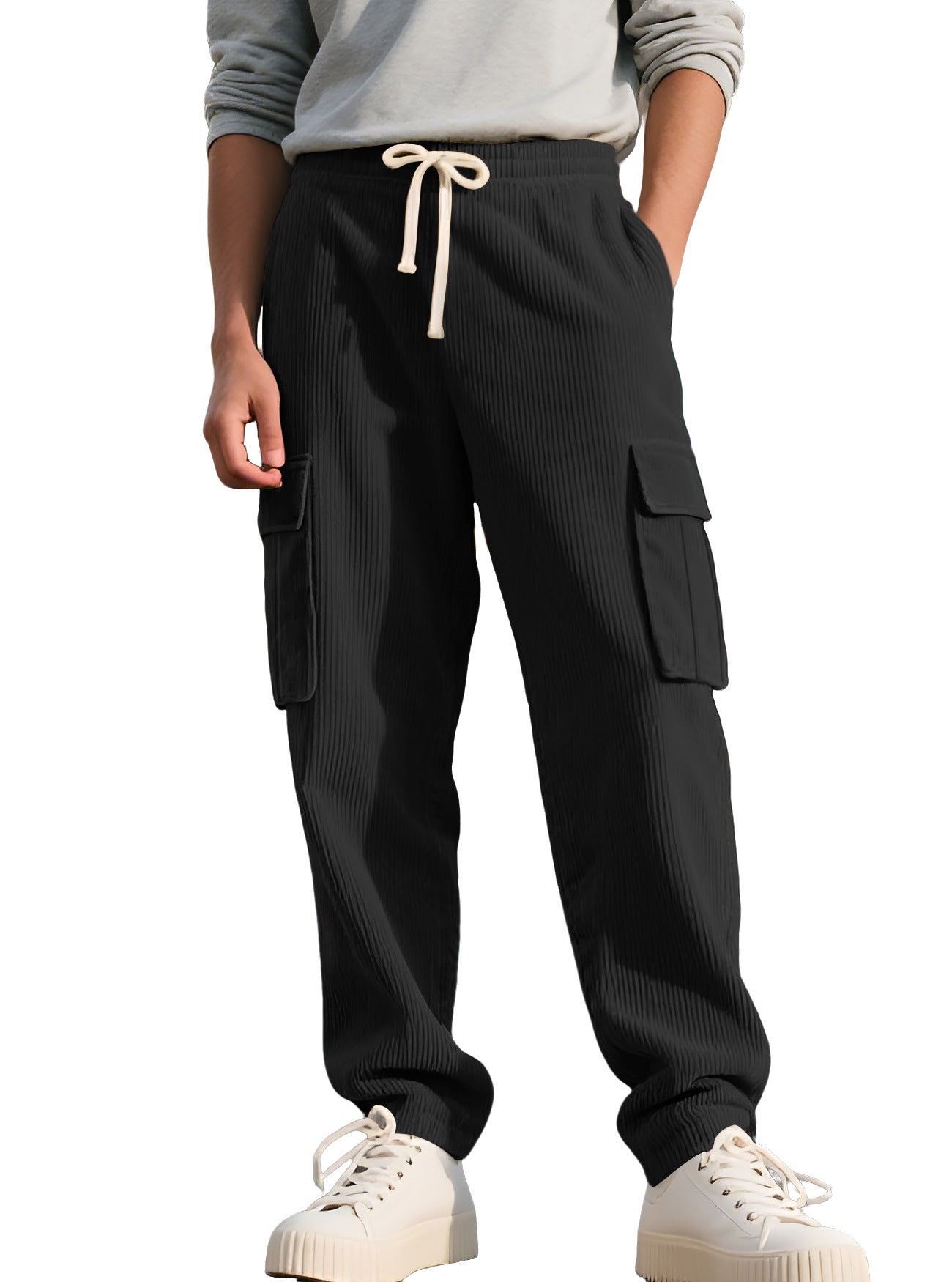 Retro Workwear Casual Corduroy Sweatpants For Men