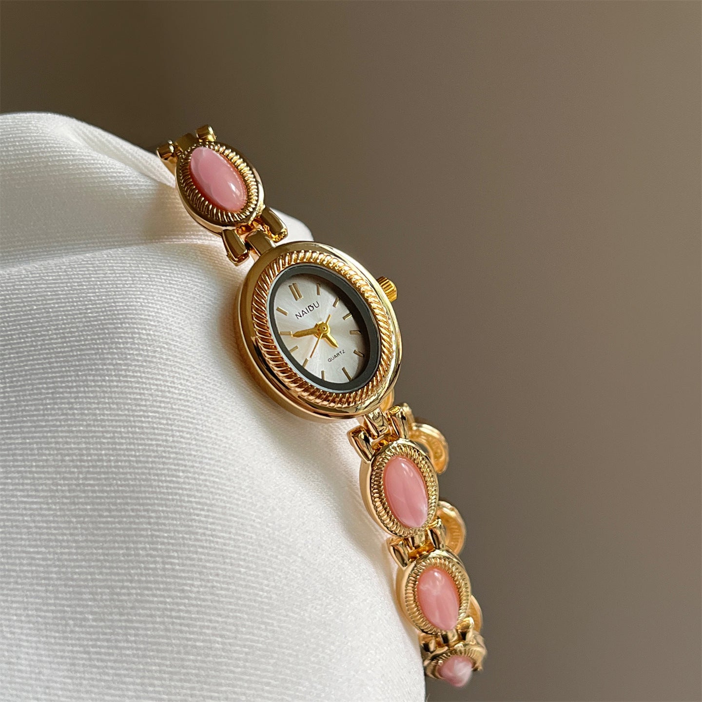 Women's Agate Bead Bracelet Watch
