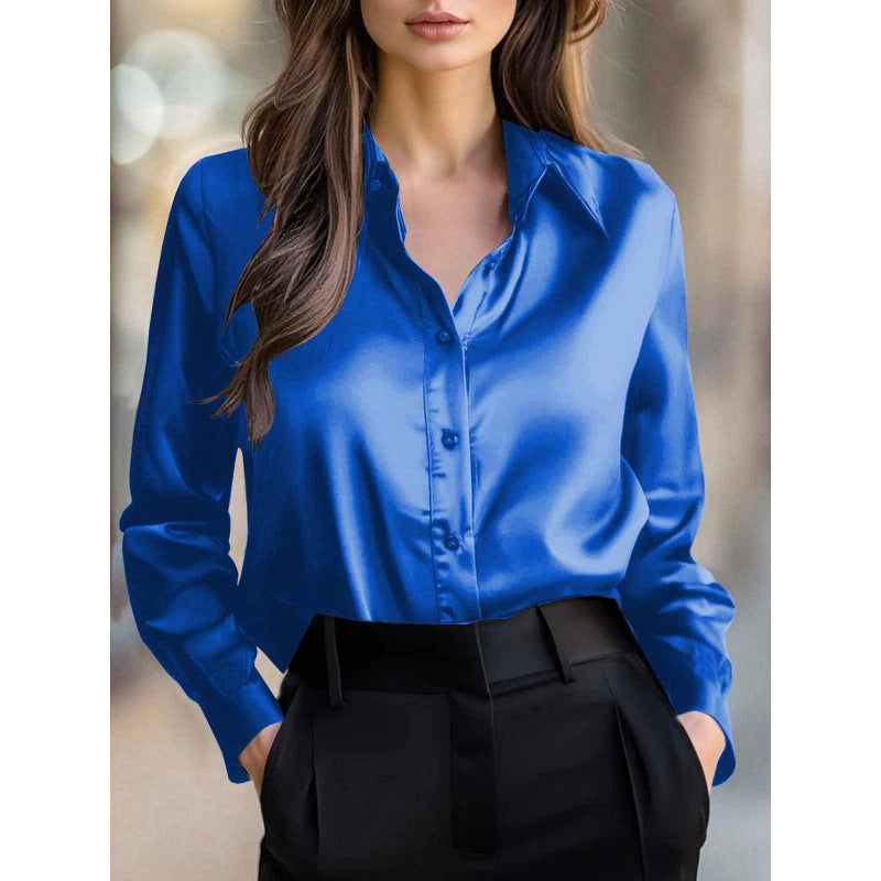 Elegant Long-sleeve Womens Blouse With A Refined