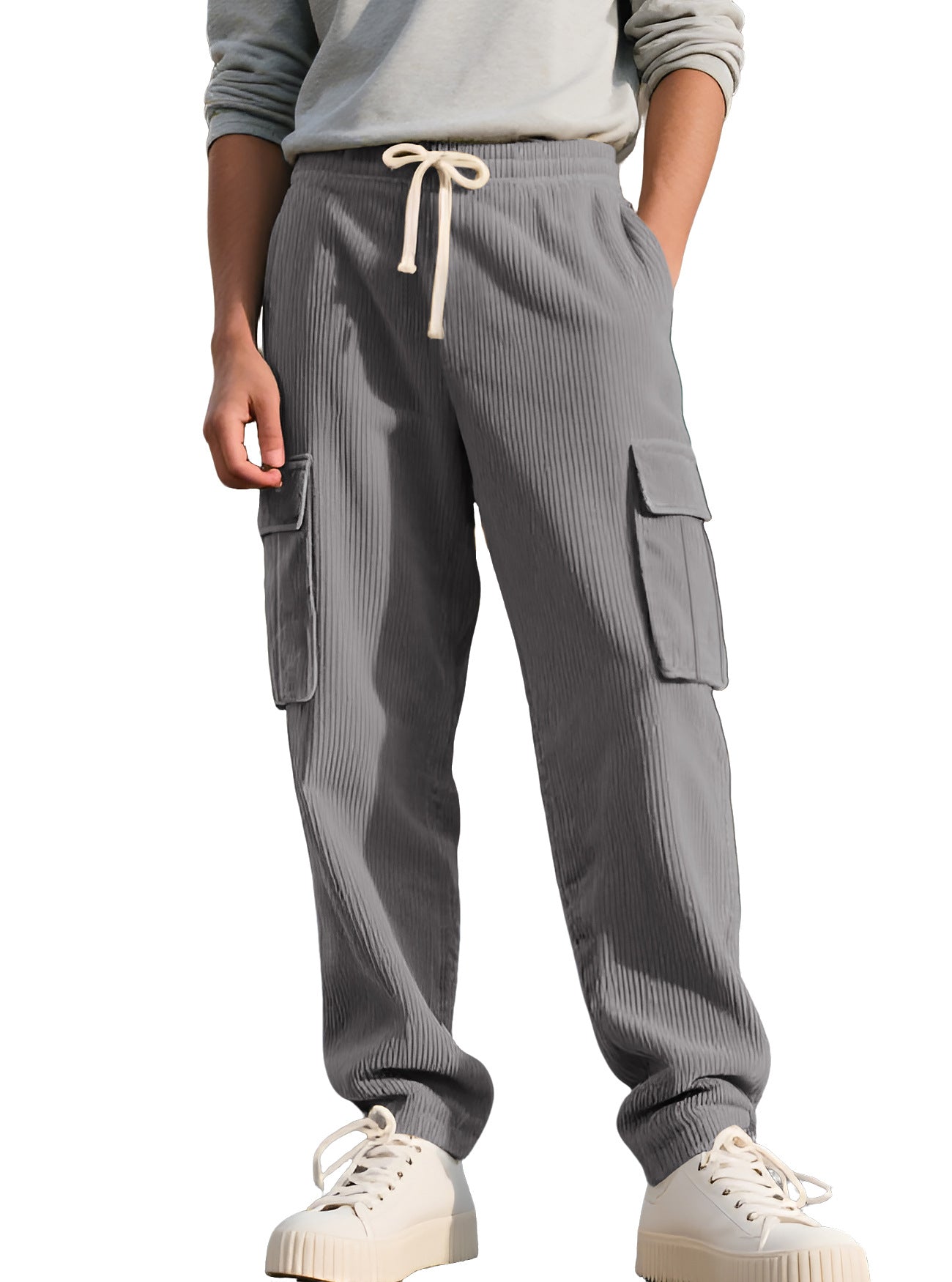 Retro Workwear Casual Corduroy Sweatpants For Men