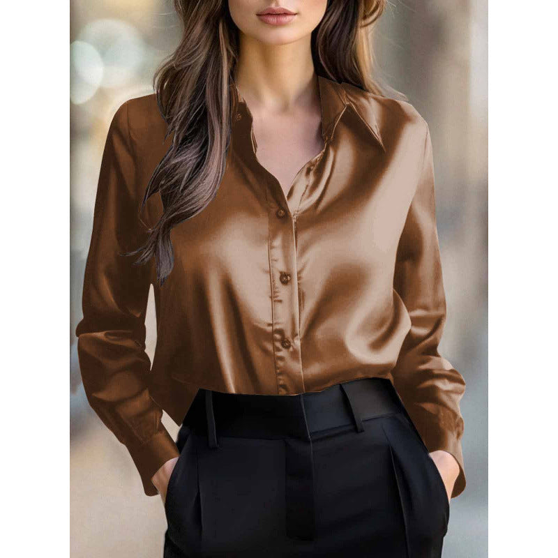 Elegant Long-sleeve Womens Blouse With A Refined