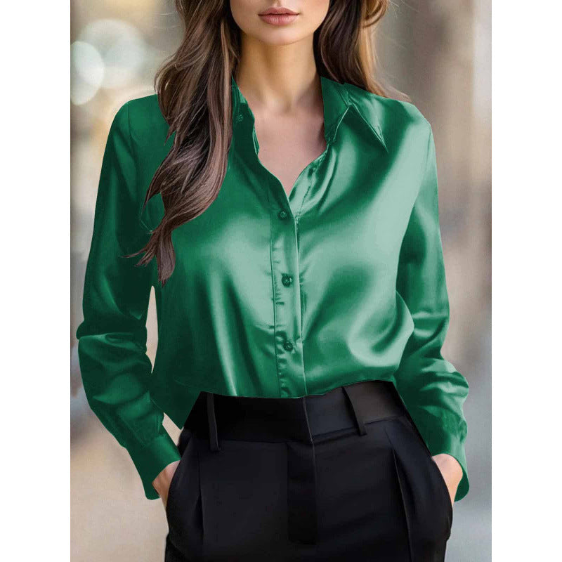 Elegant Long-sleeve Womens Blouse With A Refined