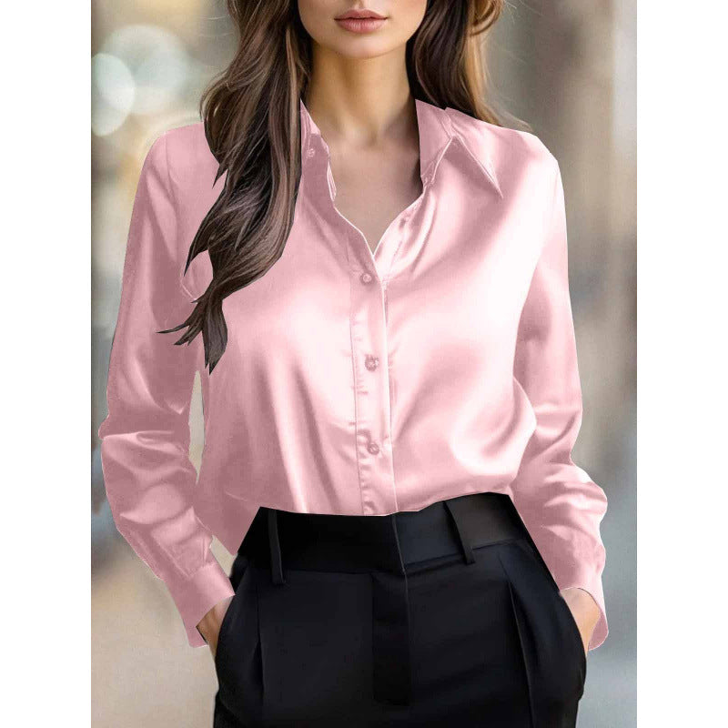 Elegant Long-sleeve Womens Blouse With A Refined