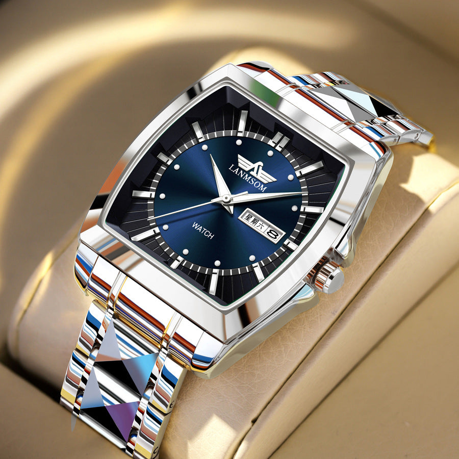 Square Wine Barrel Men's Steel Strip Waterproof Fully Automatic Watch